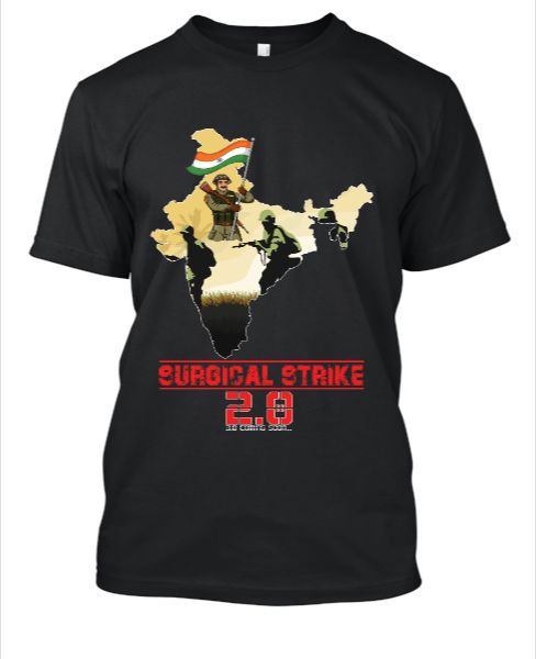 Surgical Strike 2.0 Black T-shirt - Front