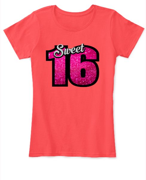 Sweet 16 designer Tees for Girls - Front