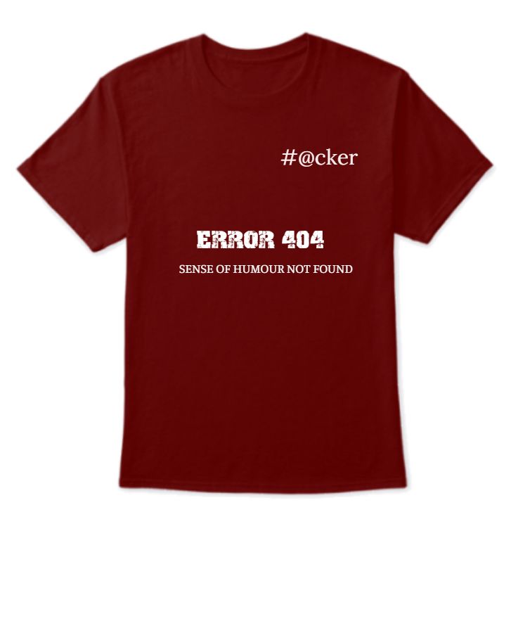 T-Shirt Grey color, Error 404 - Front