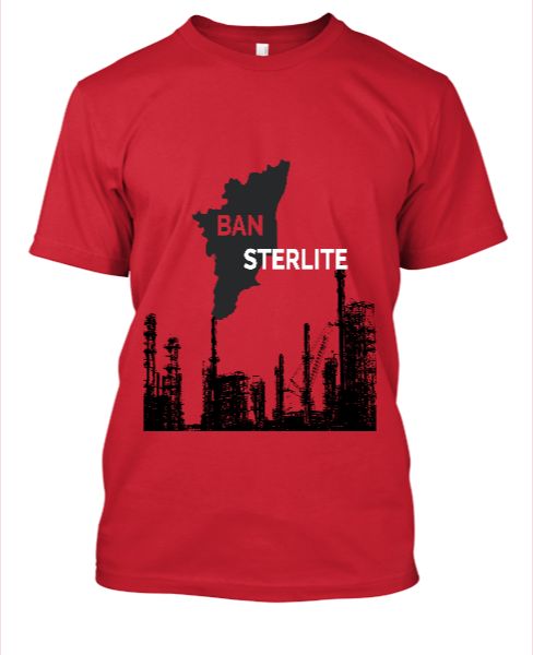 Tamil tshirt, ban sterlite - Front