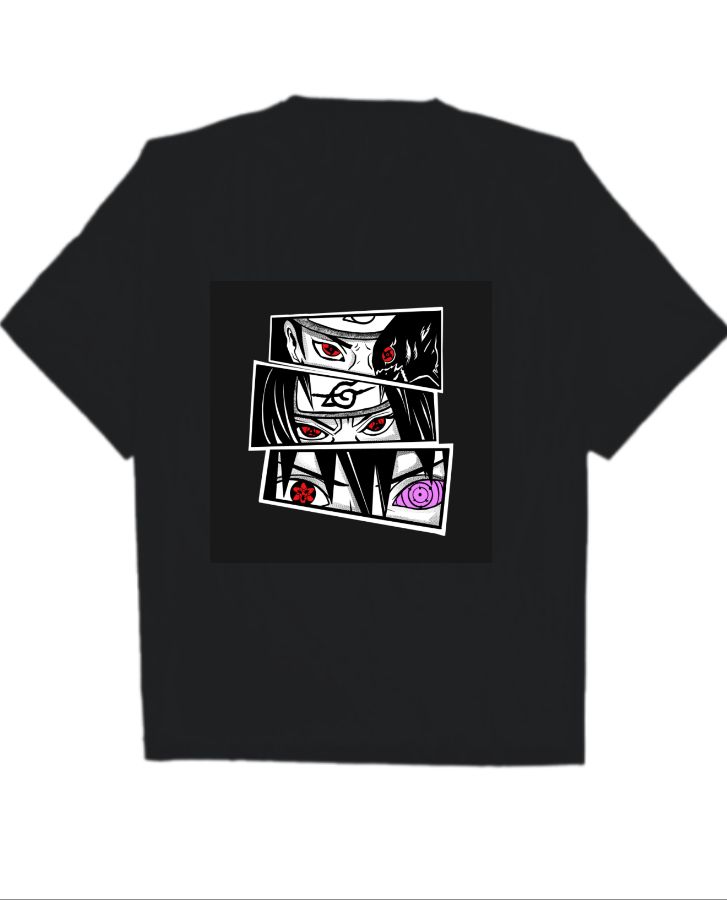 Uchiha eyes oversized anime shirt - Front