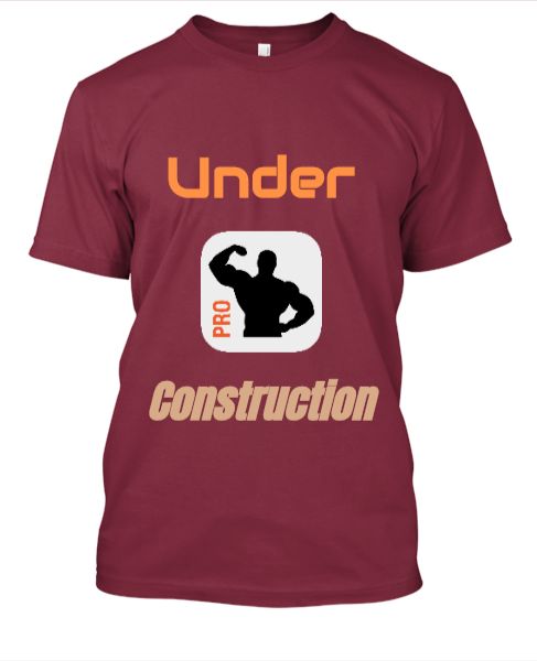Under construction t shirts for gym - Front