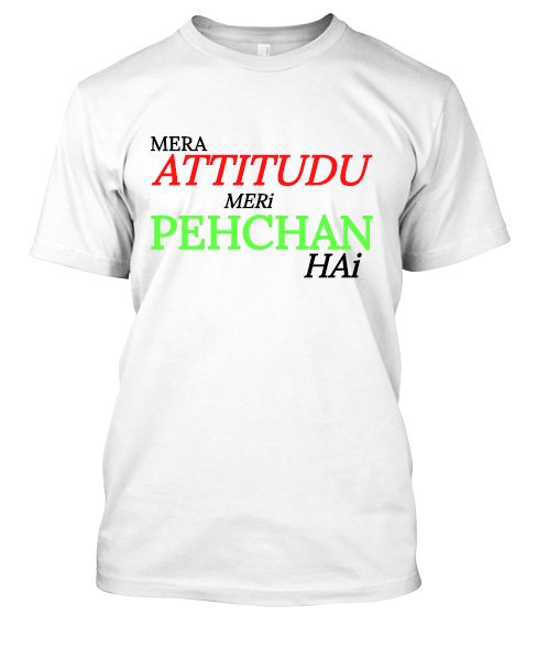 WHITE T-SHART MY ATTITUDE MERIPEHECHAN HAI - Front