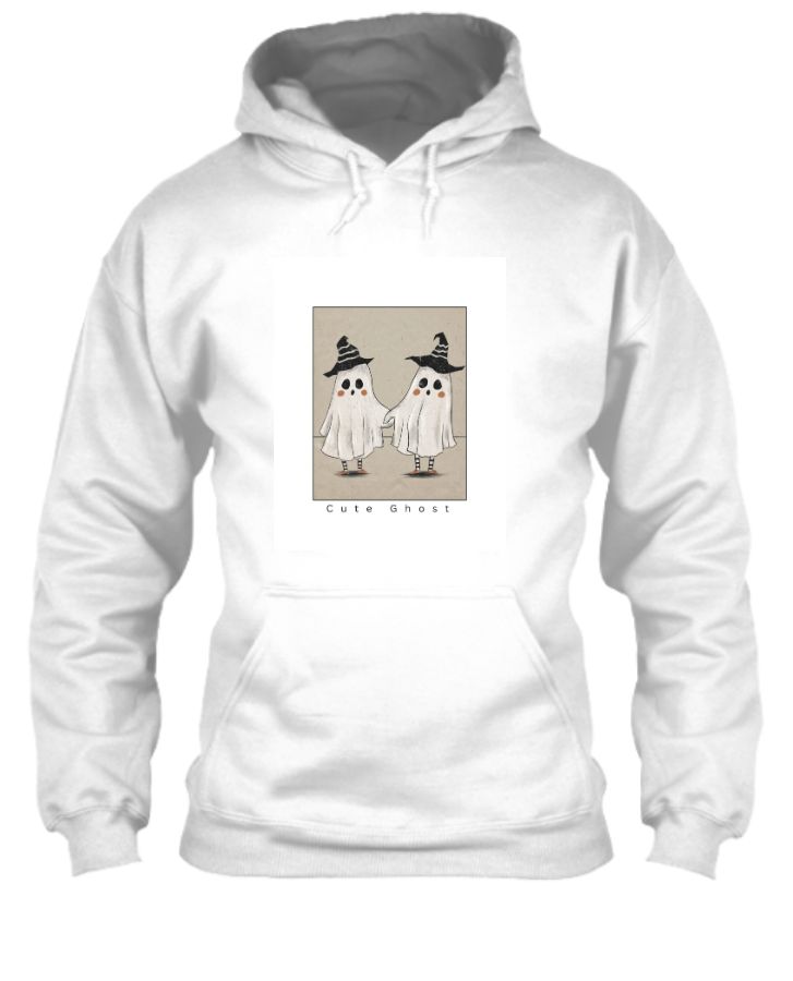 Whimsical Charm: 'Cute Ghost' White T-Shirt – Embrace Playful Elegance! - Front