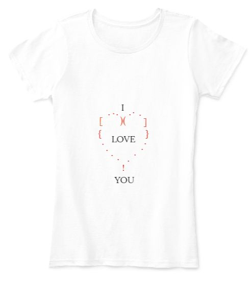 Womens tee shirt i love you - Front