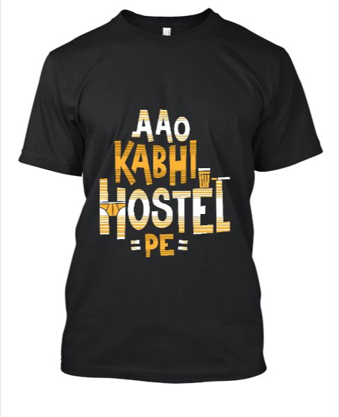 aao kabhi hostel pe men's tshirt - Front