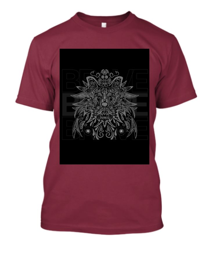 black gray brave simple t-shirt - Front