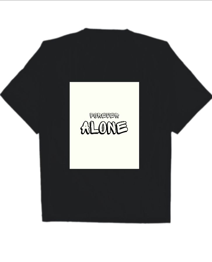 feeling alone black oversised tshirt - Front