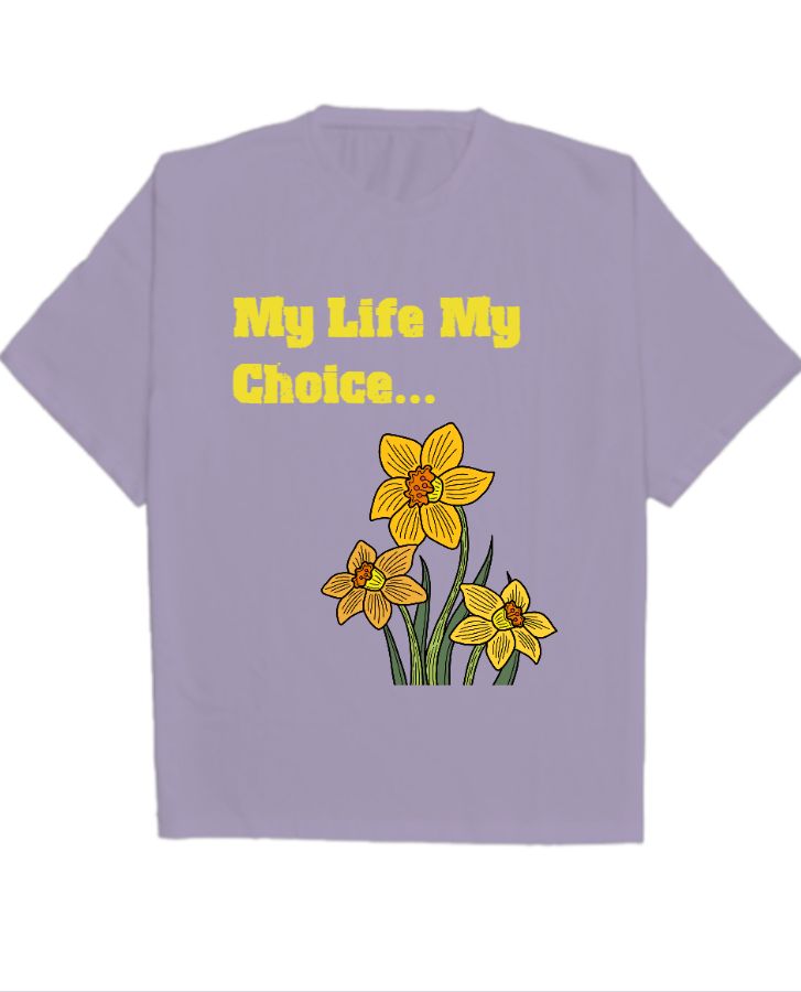flower print over-sized t-shirt - Front