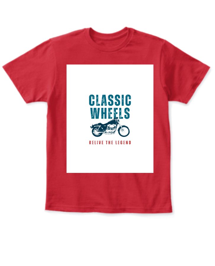 half sleeve red T shirt with good design - Front