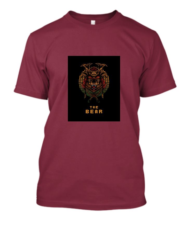 half sleeve t- shirt with bear printid - Front