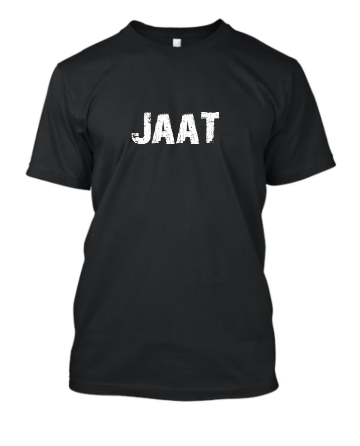 jaat name print | half sleeve t-shirt - Front