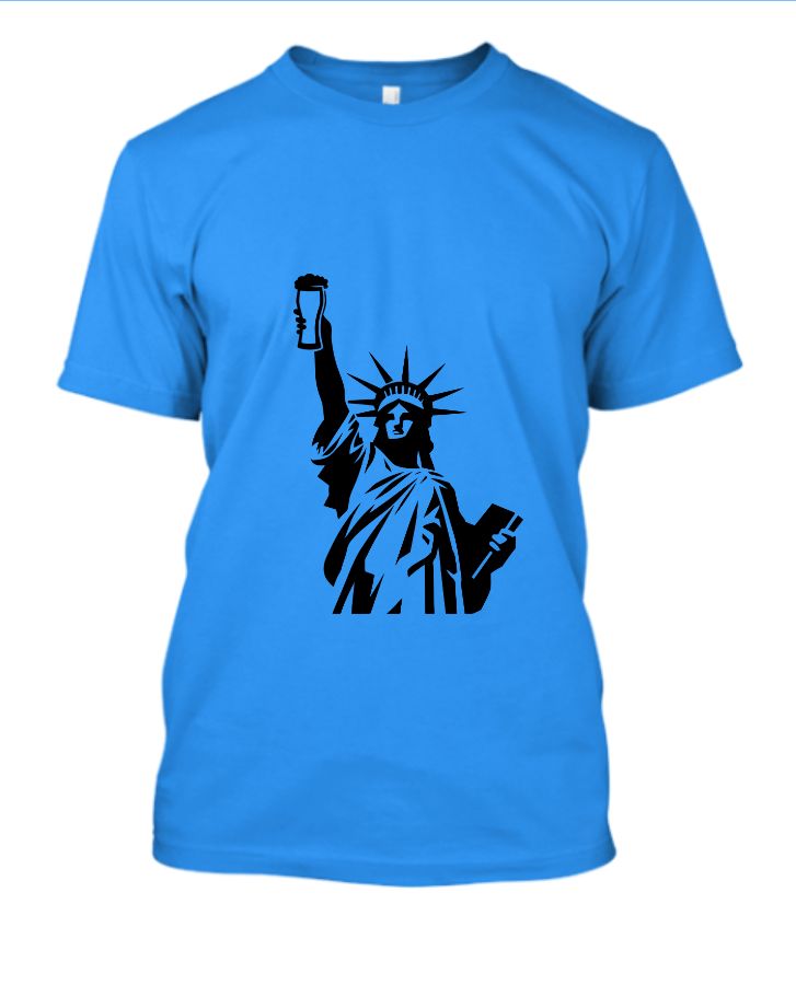 skyblue tshirt with statue of liberty  - Front