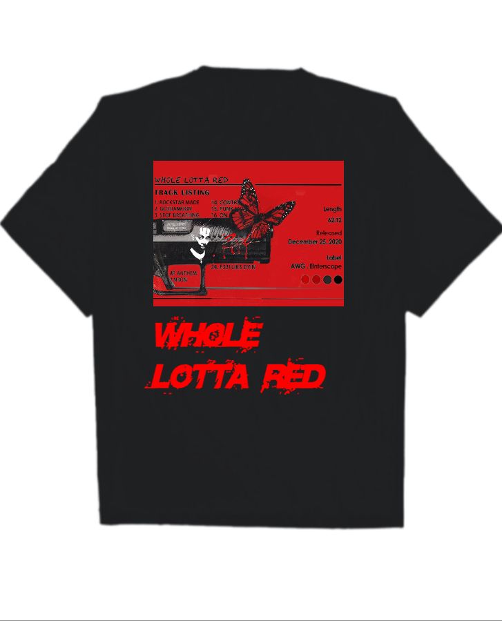 whole lotta red playboi carti oversized tshirt  - Front